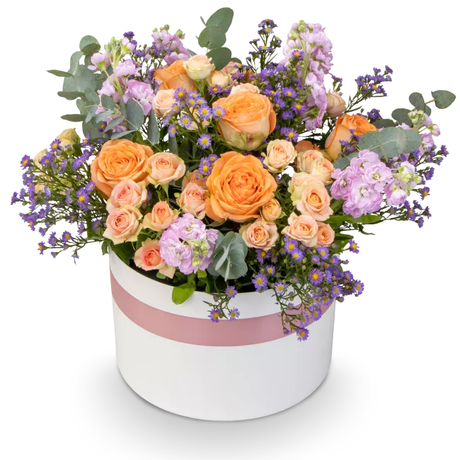 flower box with roses